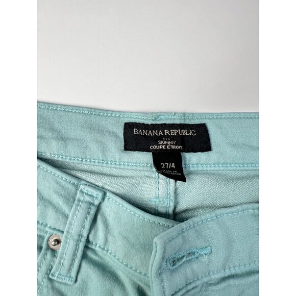 BANANA REPUBLIC Mint Light Green Skinny Ankle Pants Jeans. Women's 27 Size 4. - Picture 4 of 7